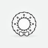 Christmas Wreath linear vector concept icon or logo