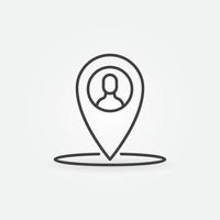 Person Location linear vector Pointer concept icon