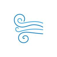 Wind Flows Hand Drawn vector line concept blue icon