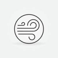 Wind outline vector concept round simple icon