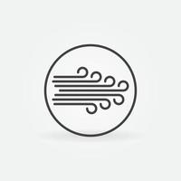 Wind inside Circle vector concept icon in outline style