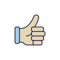 Thumbs Up vector Like concept colored icon or symbol