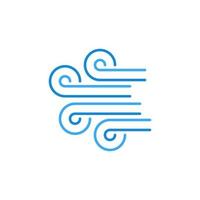 Wind concept vector blue linear icon or design element