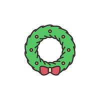 Christmas Wreath vector concept creative colored icon