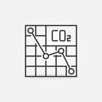 tabla con gráfico de líneas de co2 contorno vectorial icono mínimo vector