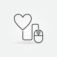 Heart Connected with Mouse vector Online Dating icon