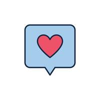 Heart inside Speech Bubble vector concept colored icon