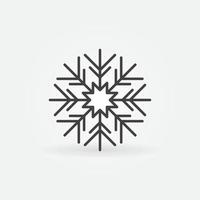 icono o símbolo de concepto de vector lineal de copo de nieve