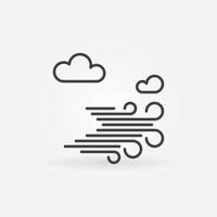 Sky with Clouds and Wind vector thin line concept icon