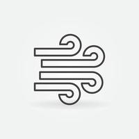 Wind linear vector concept minimal icon or logo