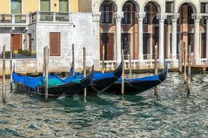 Venice, Italy, 2014. Gondolas moored in Venice photo