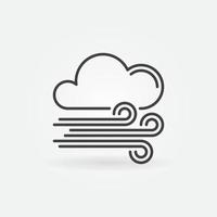 Cloud with Wind vector thin line Weather concept icon