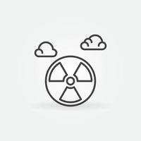 Radiation Sign with Clouds vector concept line icon