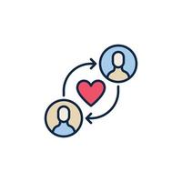 People with Arrows and Heart vector concept colored icon