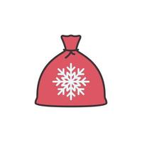 Santa Claus Red Sack vector Christmas concept icon