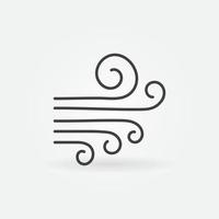 Wind hand drawn outline vector concept icon or sign