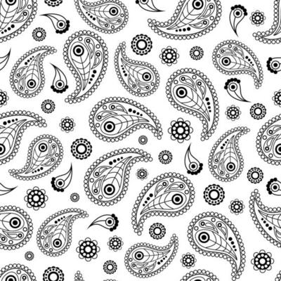 Seamless pattern with Paisley ornaments for bandana, kerchief, scarf