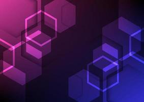 Abstract vector blue and pink hexagons background for Science, technology and medical concept