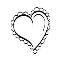 Handdrawn rough marker hearts isolated on white background vector