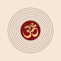 Om Hindu Symbol With Circles vector