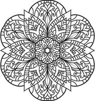 Mandala pattern art background Black and White vector