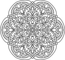 Decorative Mandala pattern art background Black and White vector