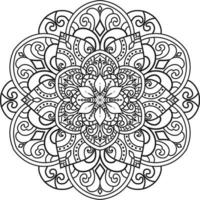 Mandala pattern art background Black and White vector