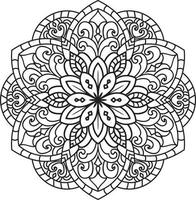 Mandala pattern art background Black and White vector