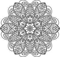 Mandala pattern art background Black and White vector