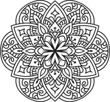 Mandala pattern art background Black and White vector