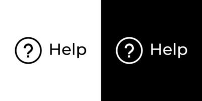 Help, question mark icon vector in clipart style