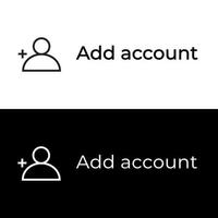 Add account menu icon vector in clipart style