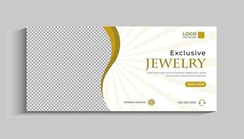 Jewelry Social Media Cover Template Design vector