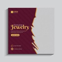 Jewelry social media post template vector