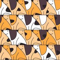 Seamless pattern with funny dogs in mosaic style vector