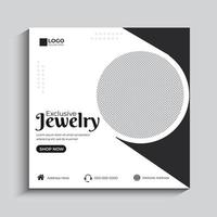 Jewelry social media post template vector