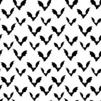 Monochrome seamless pattern with bats on a white background for decoration on Halloween vector