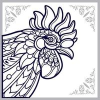 Rooster mandala arts isolated on white background vector