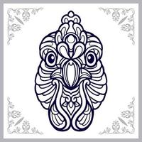 Gallo mandala artes aislado sobre fondo blanco. vector