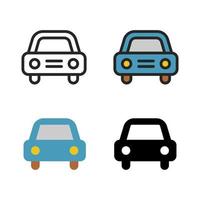 iconos de coche en diferentes estilos vector