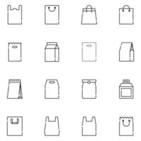 Packaging Line Icon Set Vector