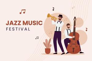 diseño plano de la actuación de la banda de jazz. vector