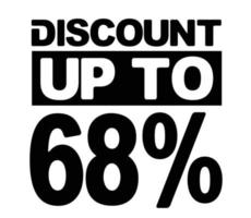 Design discount sale offer up to 68 percent vector