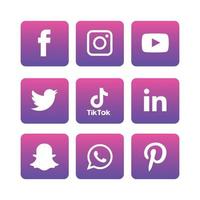 Social media icons set Logo Vector Illustrator