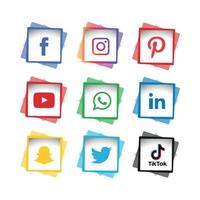 iconos de redes sociales establecer logo vector ilustrador