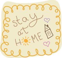 Cute vector handwritten inscription Stay home