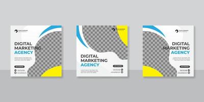 Plantilla de publicación de redes sociales de marketing de negocios digitales. vector