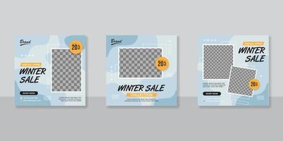 Winter sale social media banner template vector