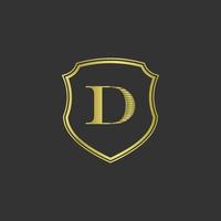 initials d elegant gold logo vector