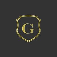 iniciales g elegante logo dorado vector